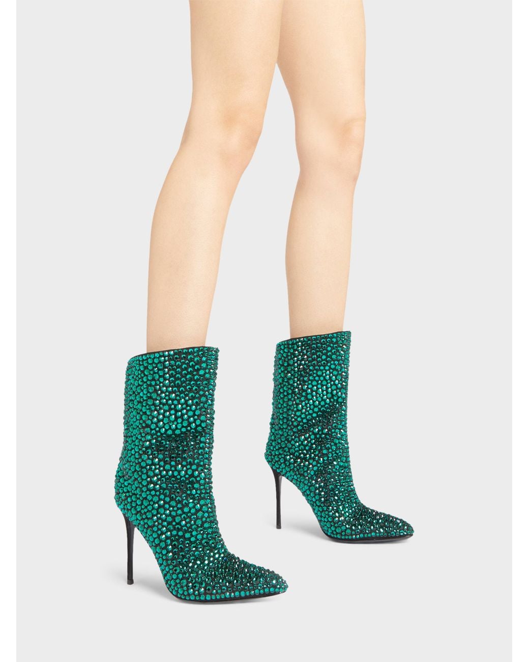 Giuseppe Zanotti Green Merissa Sparkle Bootie 105