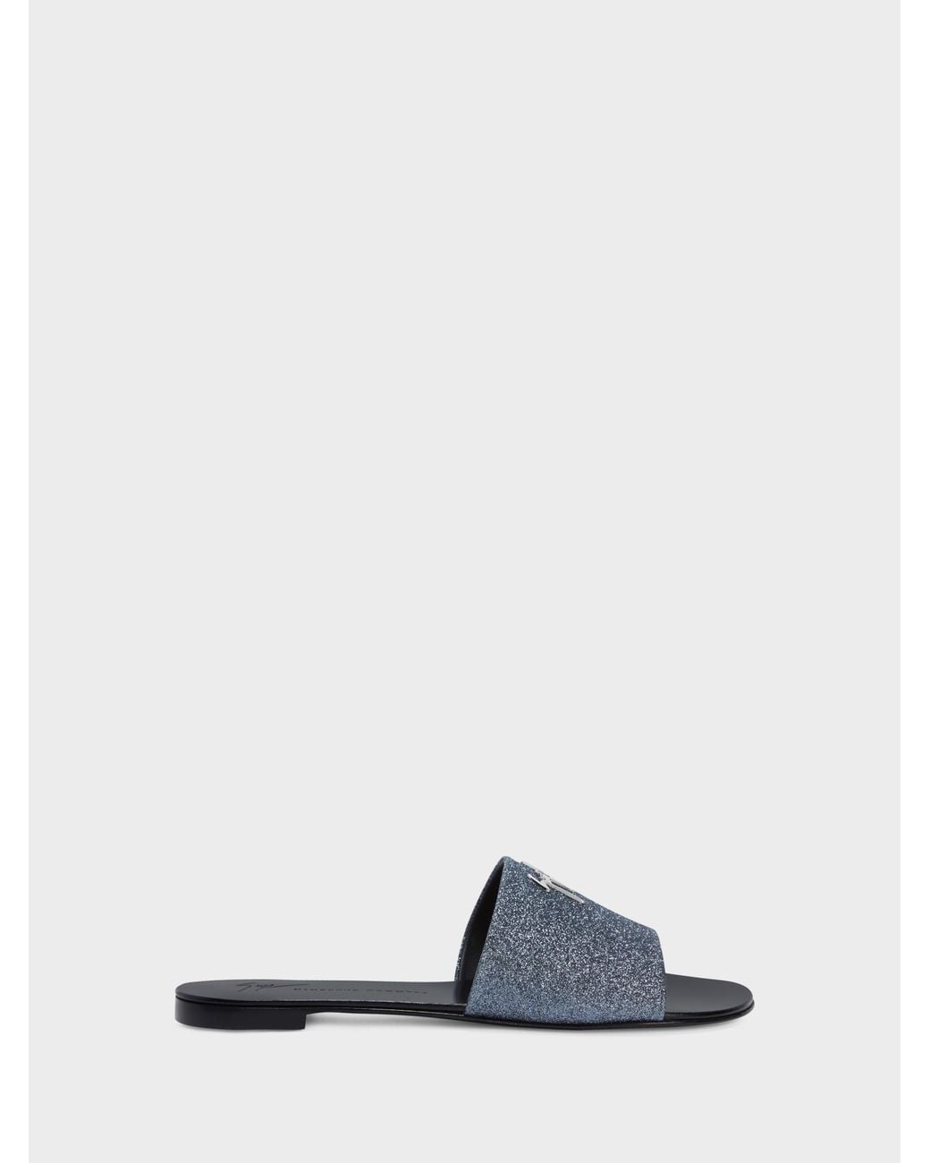 Giuseppe Zanotti White Shirley Flat Sandal