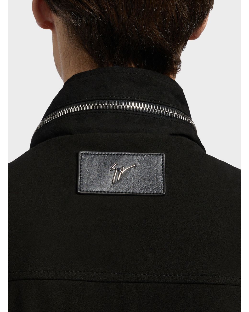 Giuseppe Zanotti Black Sylhas Suede Hooded Jacket for men