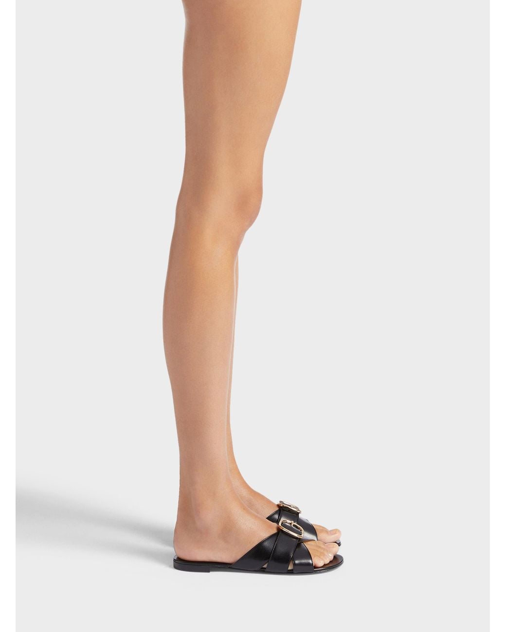 Giuseppe Zanotti Black Geraldhine Flat Sandal