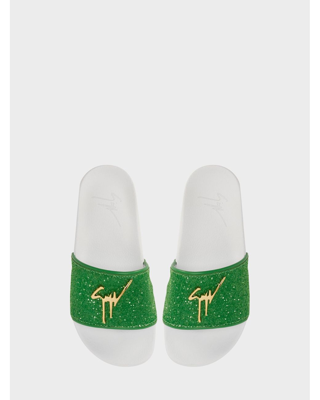 Giuseppe Zanotti Green Brett Glitter Slides