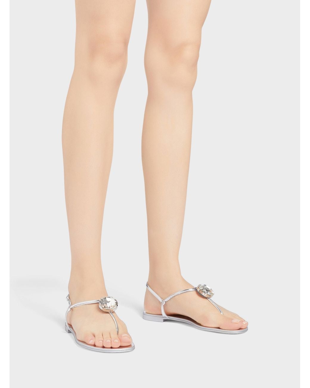 Giuseppe Zanotti Natural Anthonia Flat Sandal