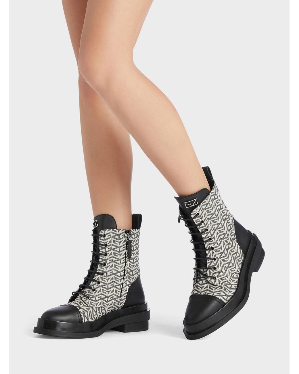 Giuseppe Zanotti White Malick Monogram Biker