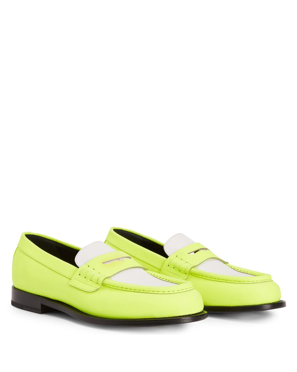 Giuseppe Zanotti Green Euro Two-Tone Leather Loafers for men