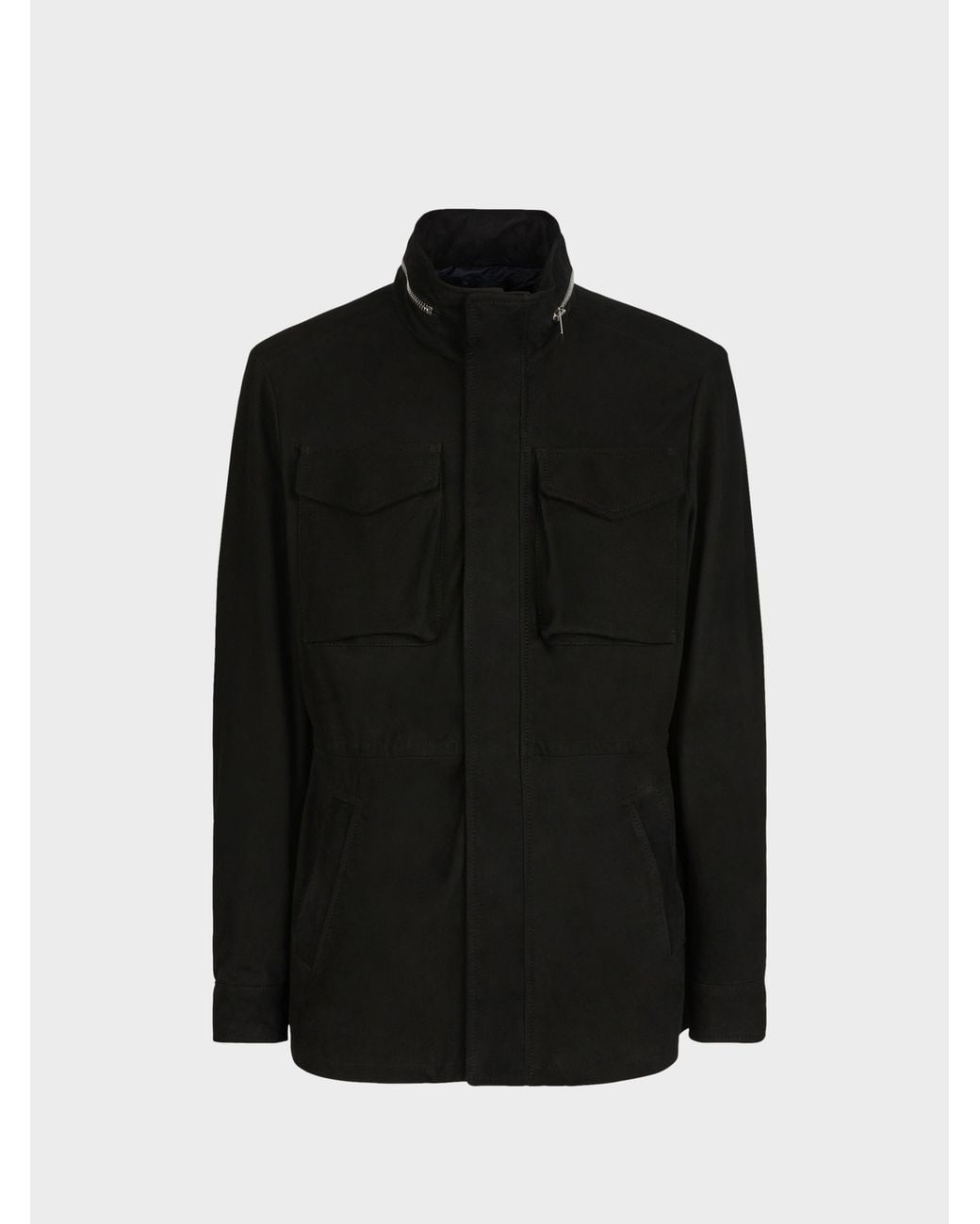 Giuseppe Zanotti Black Sylhas Suede Hooded Jacket for men