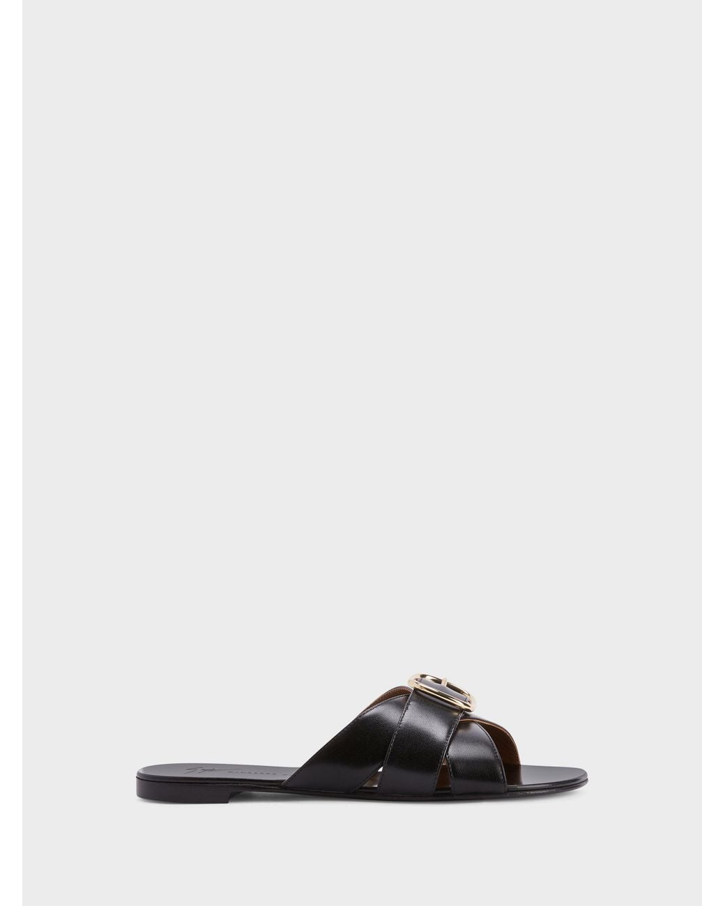 Giuseppe Zanotti Black Geraldhine Flat Sandal