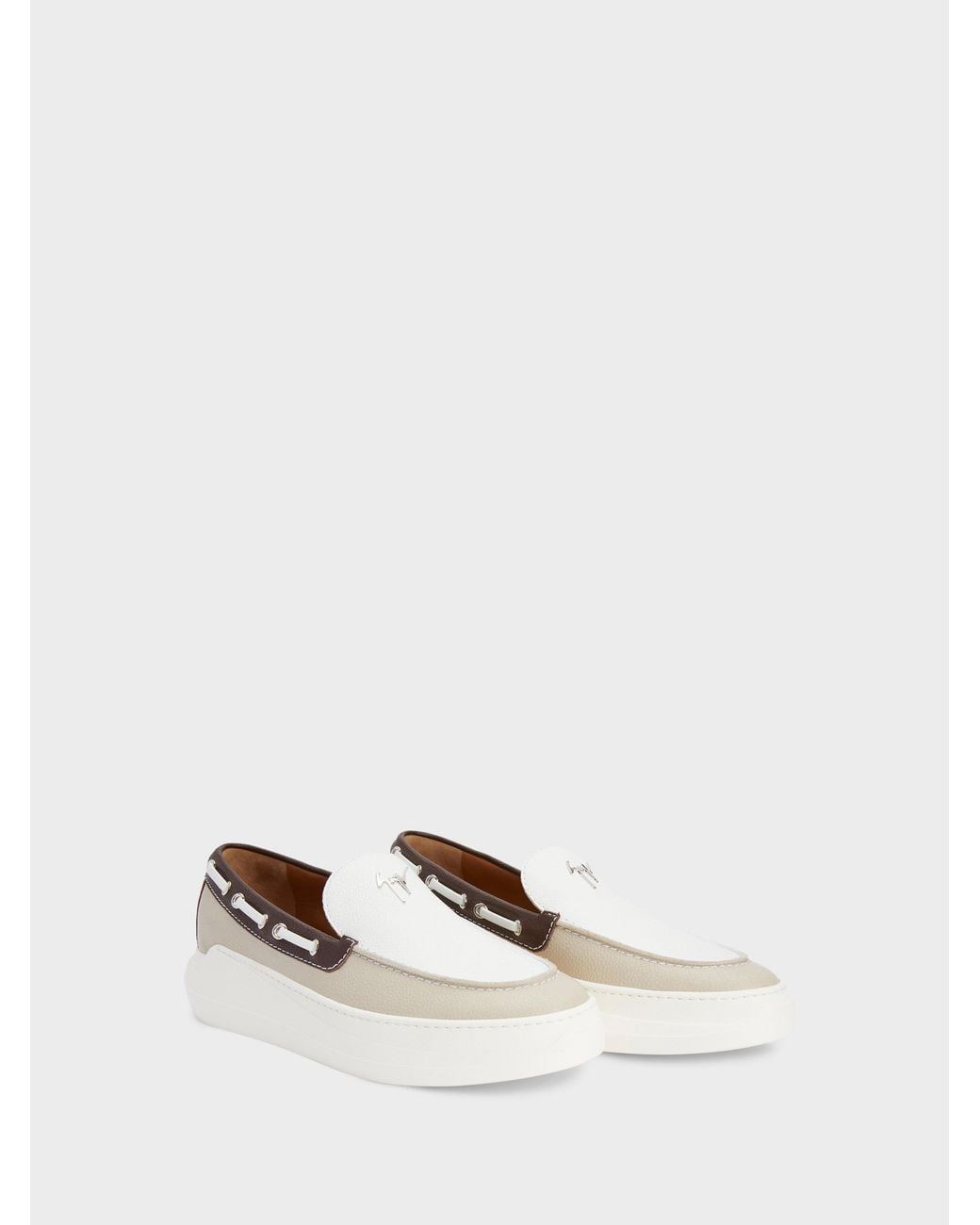 Giuseppe Zanotti White Conley String Loafer for men