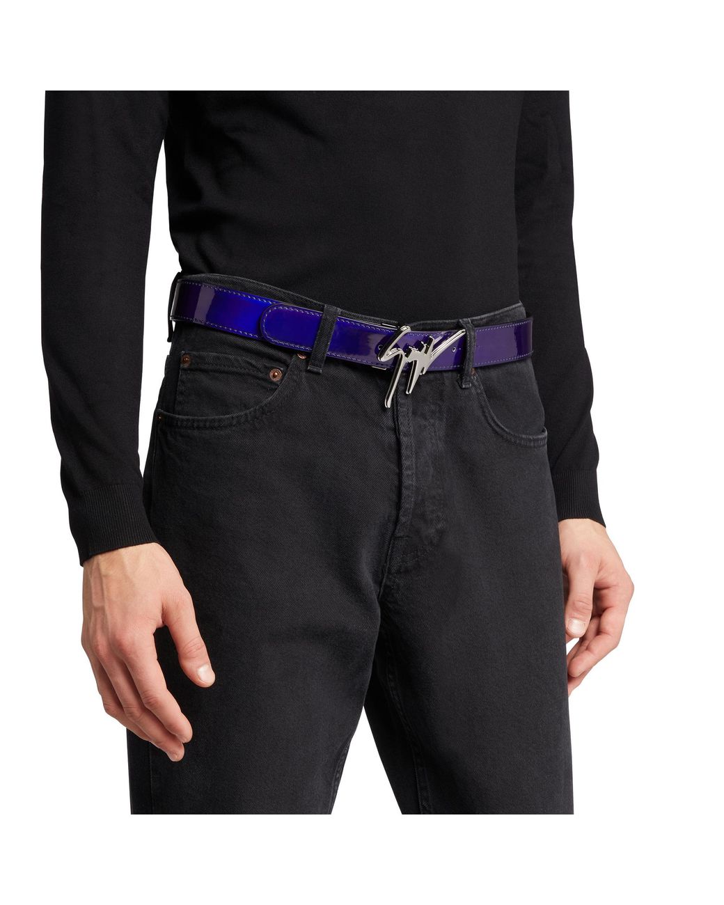 Giuseppe Zanotti logo-buckle Belt - Purple
