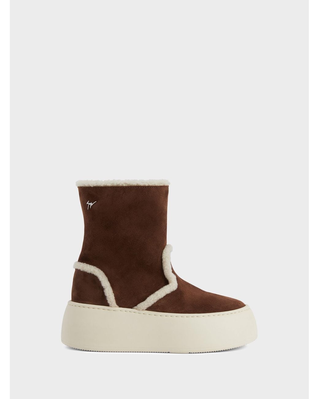 Giuseppe Zanotti Brown Gz League Fur Bootie