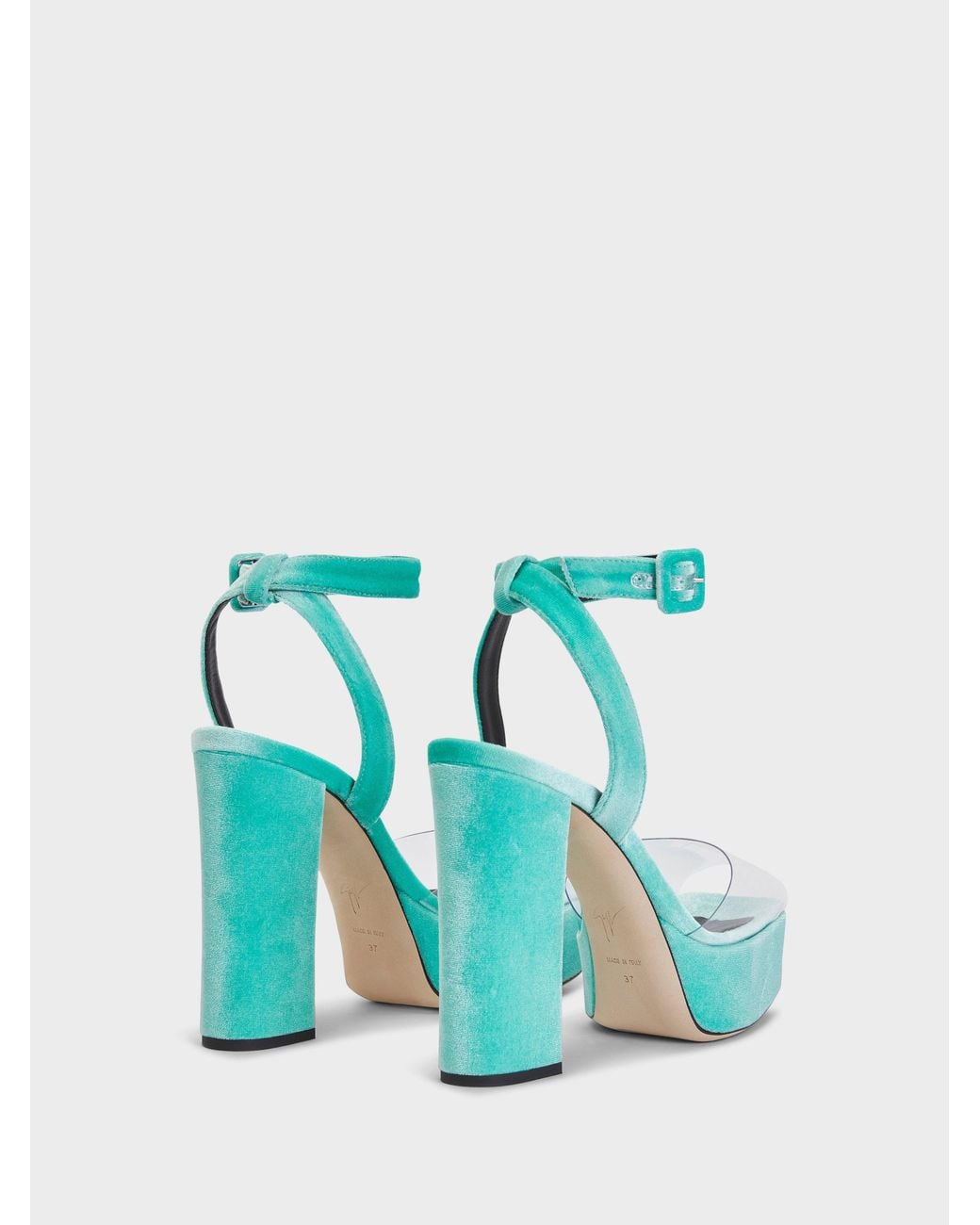 Giuseppe Zanotti Blue New Betty Plexi Sandal 120