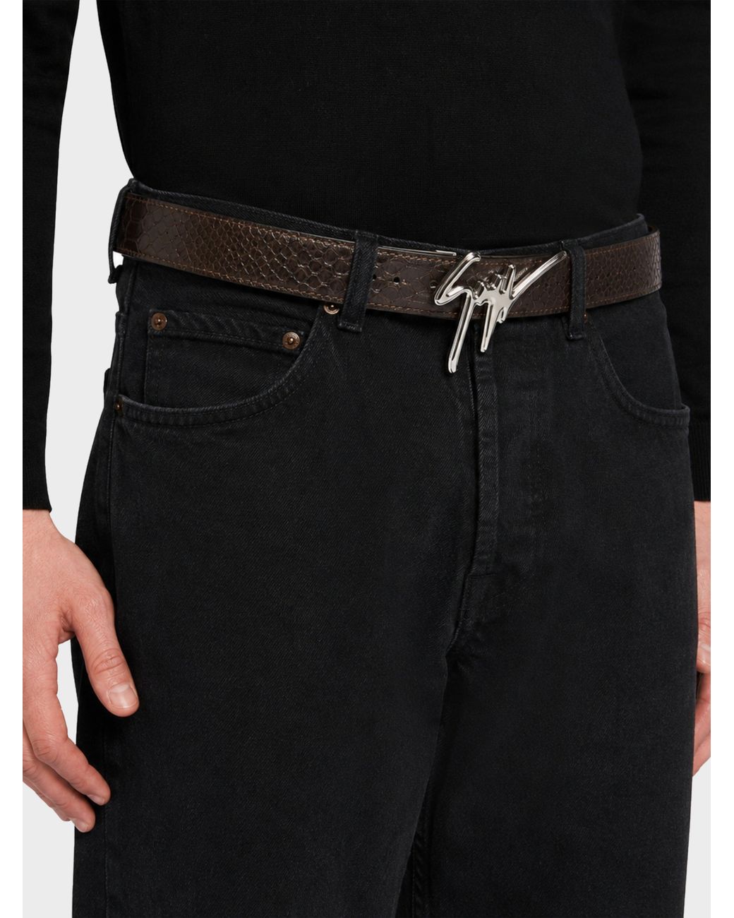 Giuseppe Zanotti Gray Giuseppe Belt for men