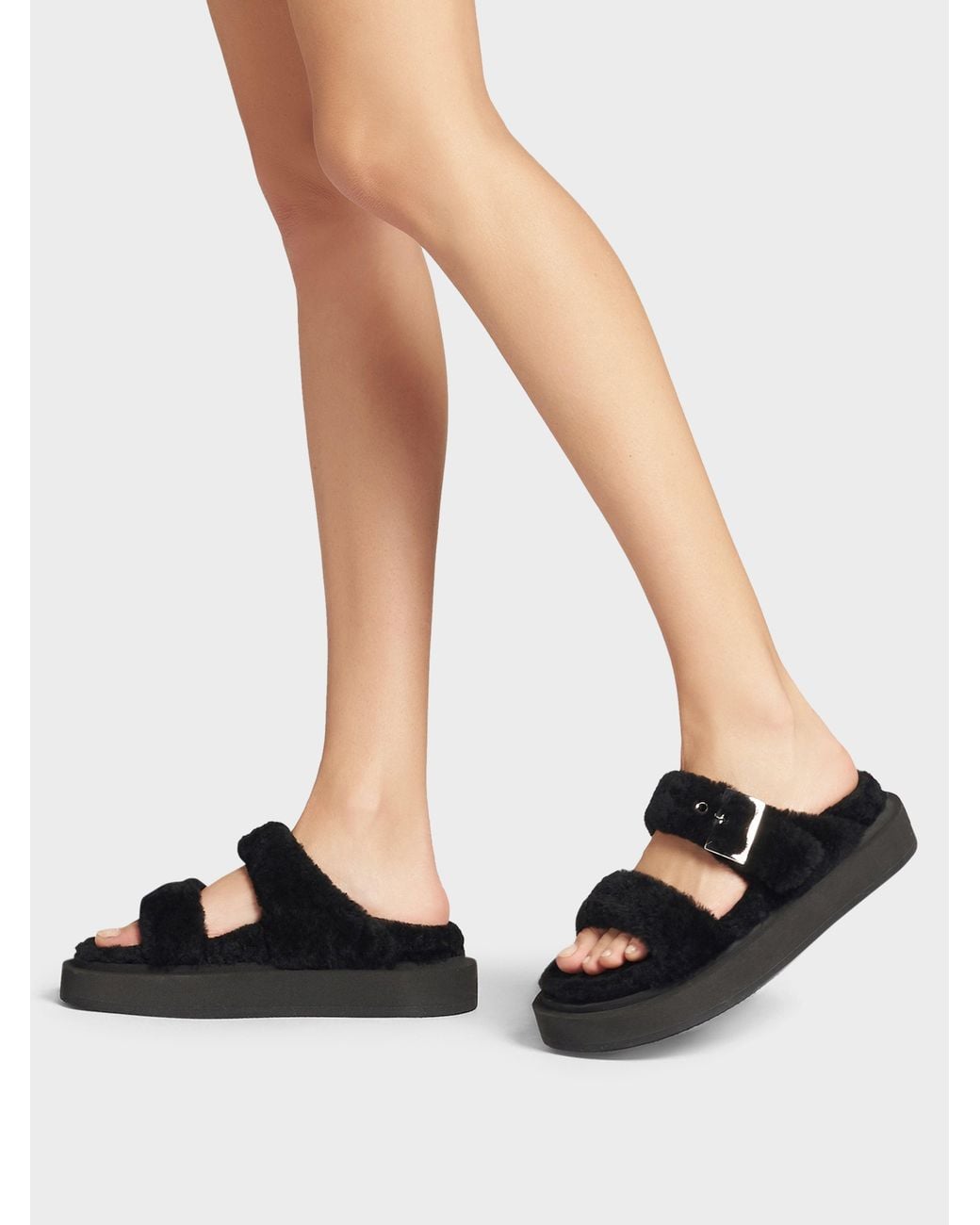 Giuseppe Zanotti Black Jolanda Winter Flat Sandal