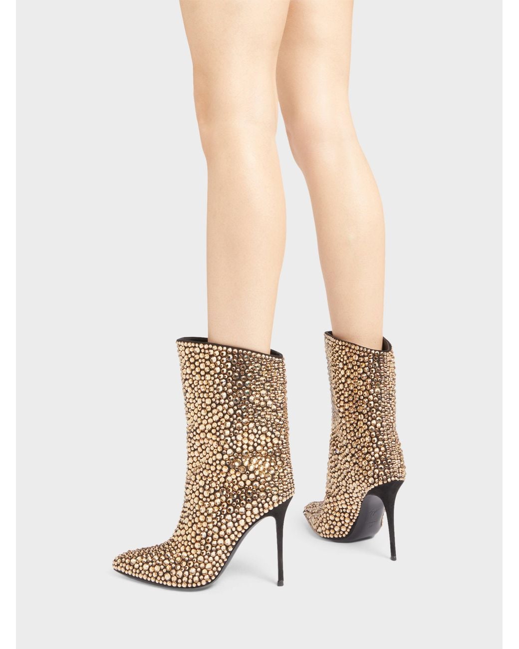 Giuseppe Zanotti White Merissa Sparkle Bootie 105