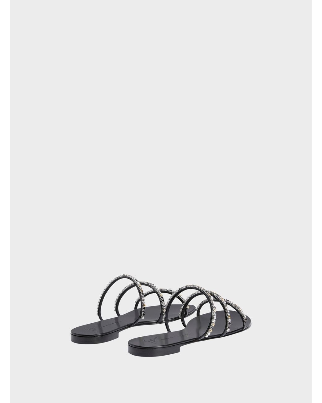 Giuseppe Zanotti White Dark Colorful Flat Sandal
