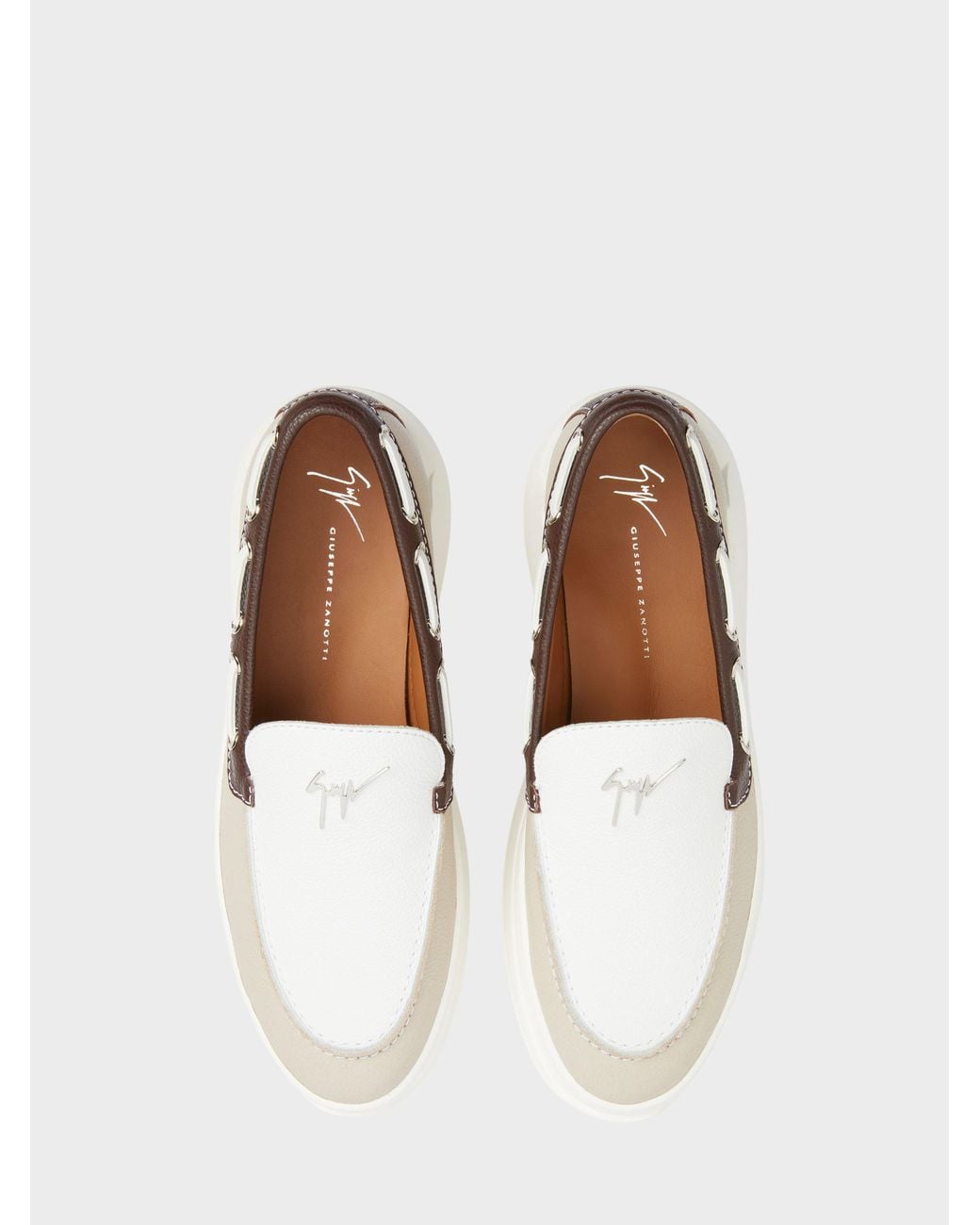 Giuseppe Zanotti White Conley String Loafer for men
