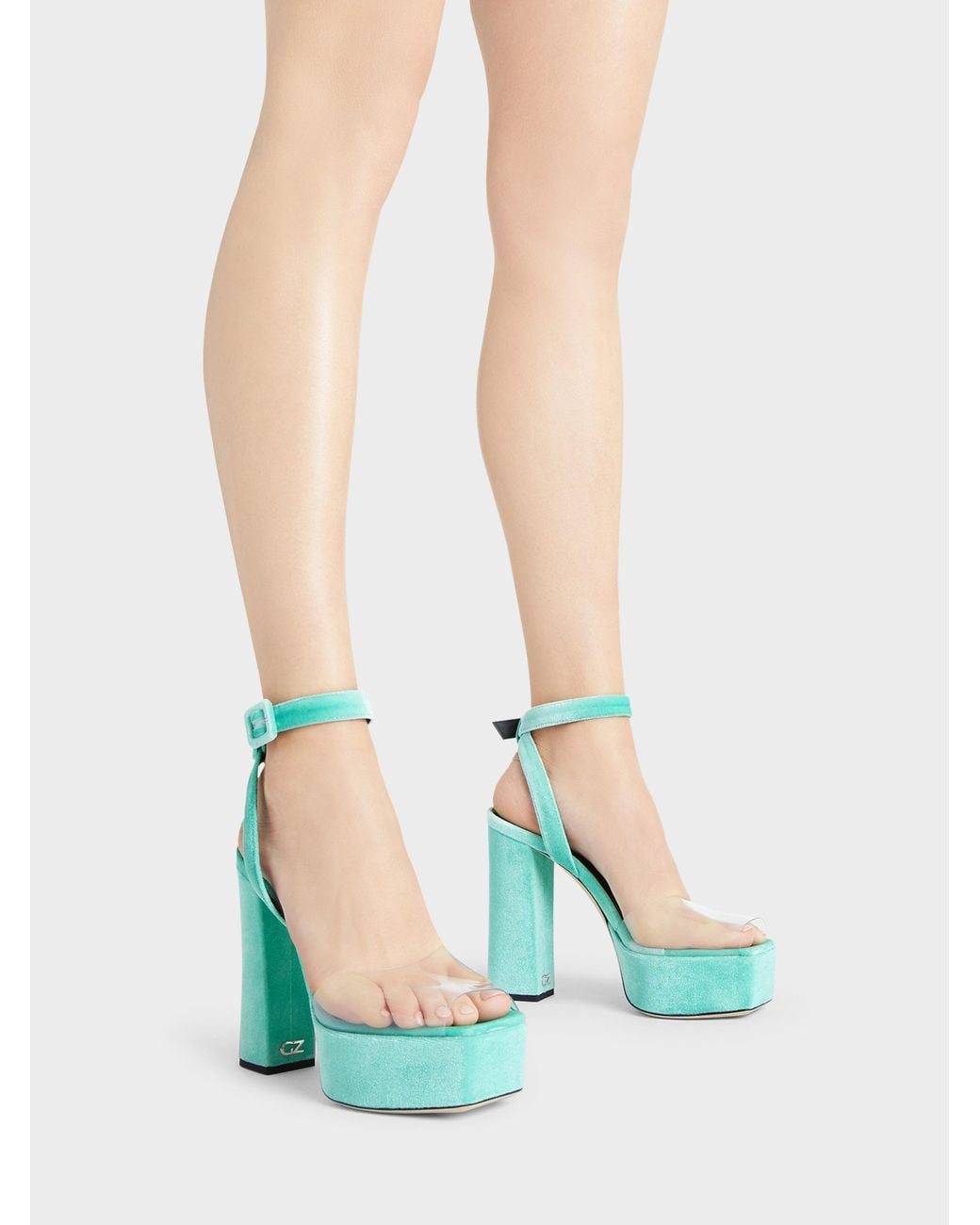 Giuseppe Zanotti Blue New Betty Plexi Sandal 120