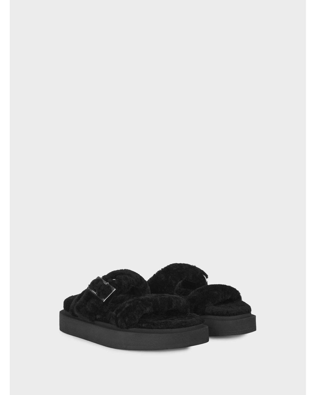 Giuseppe Zanotti Black Jolanda Winter Flat Sandal