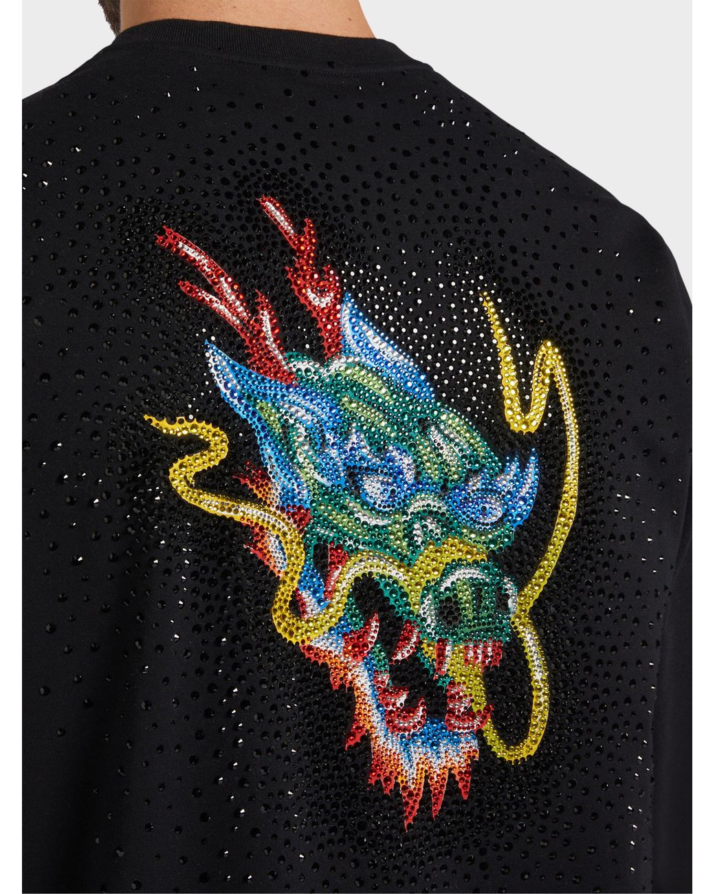 Giuseppe Zanotti Black Dragon Crystal Sweatshirt for men