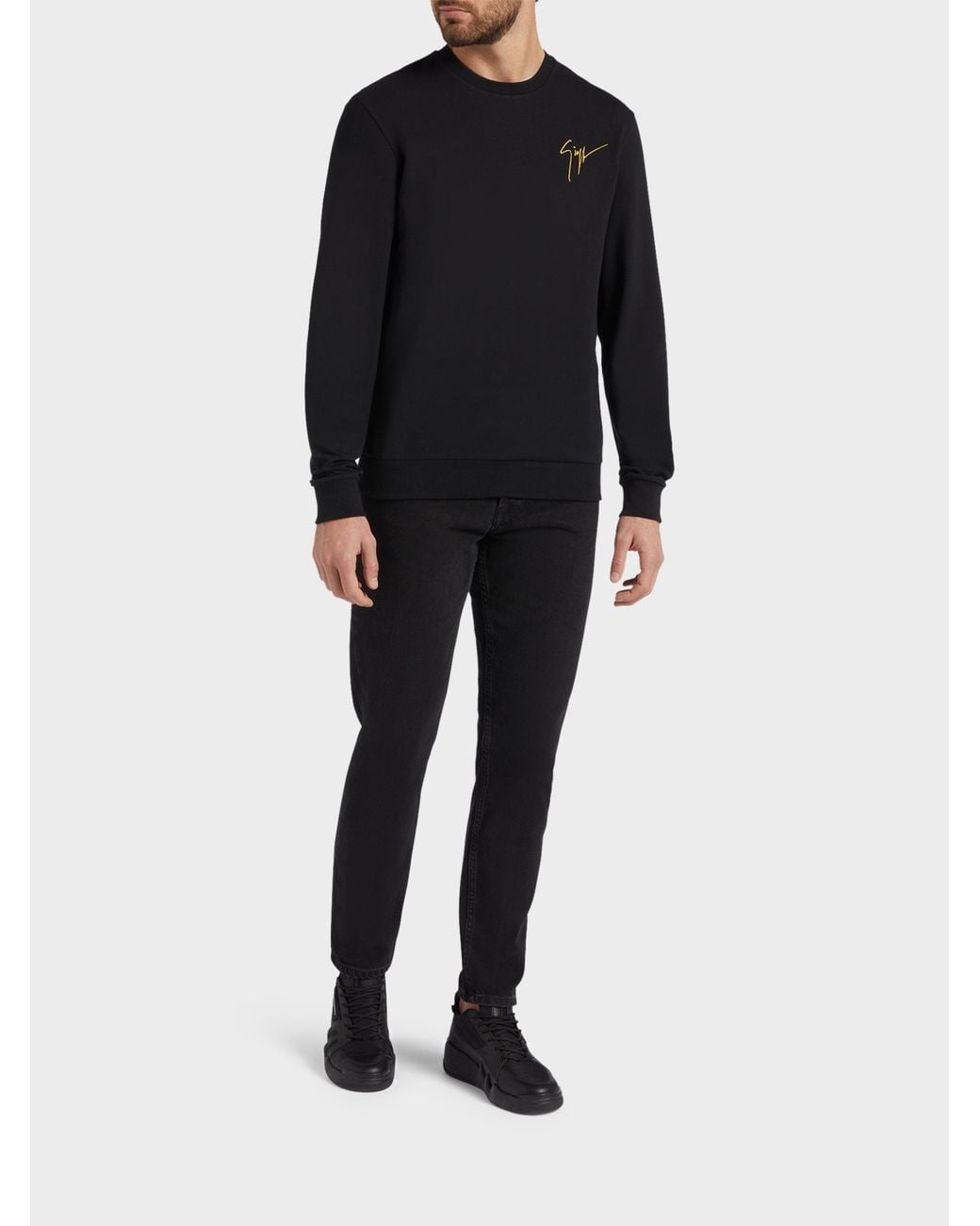 Giuseppe Zanotti Black Dragon Crystal Sweatshirt for men