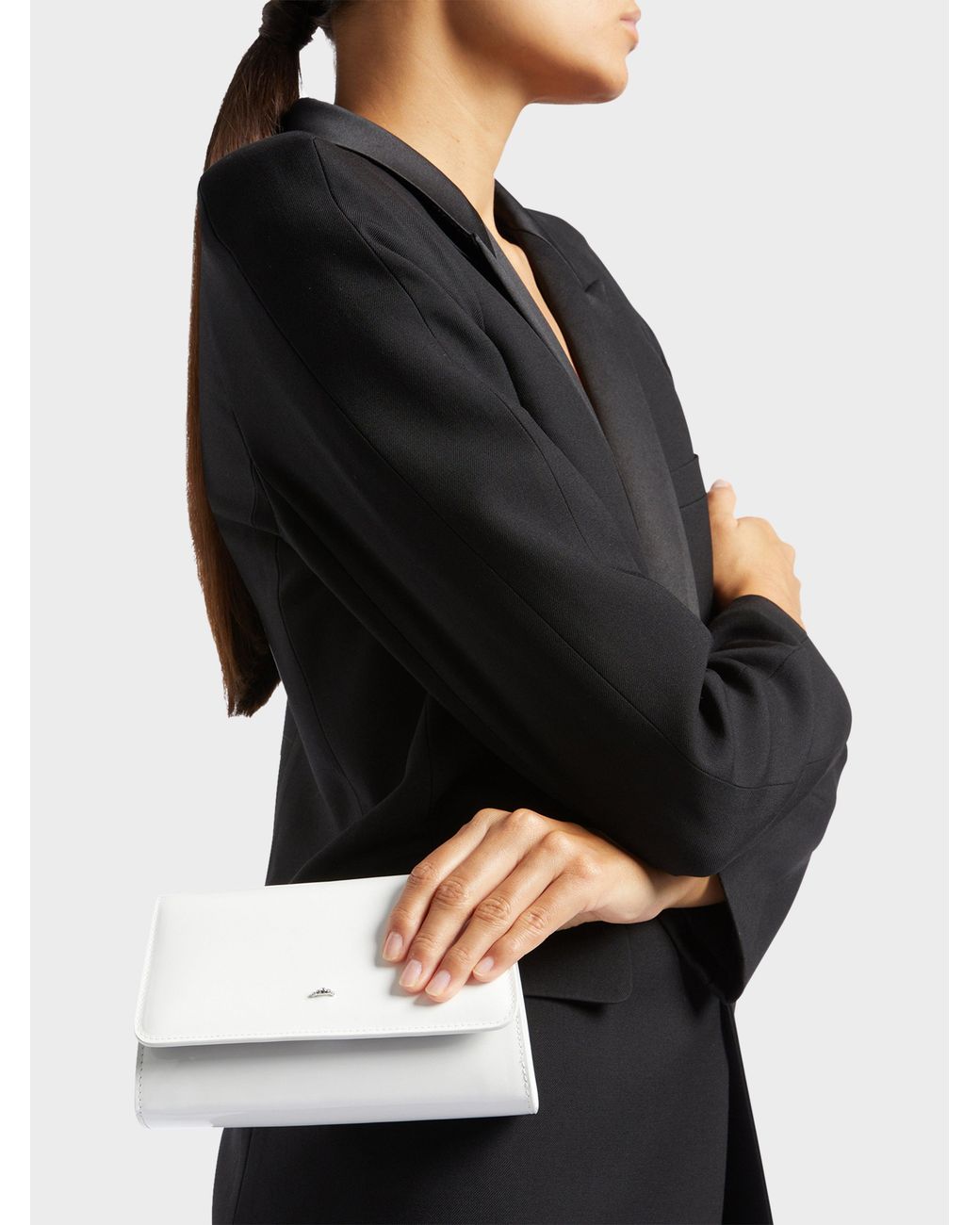 Giuseppe Zanotti White Cleopatra Mini Clutch