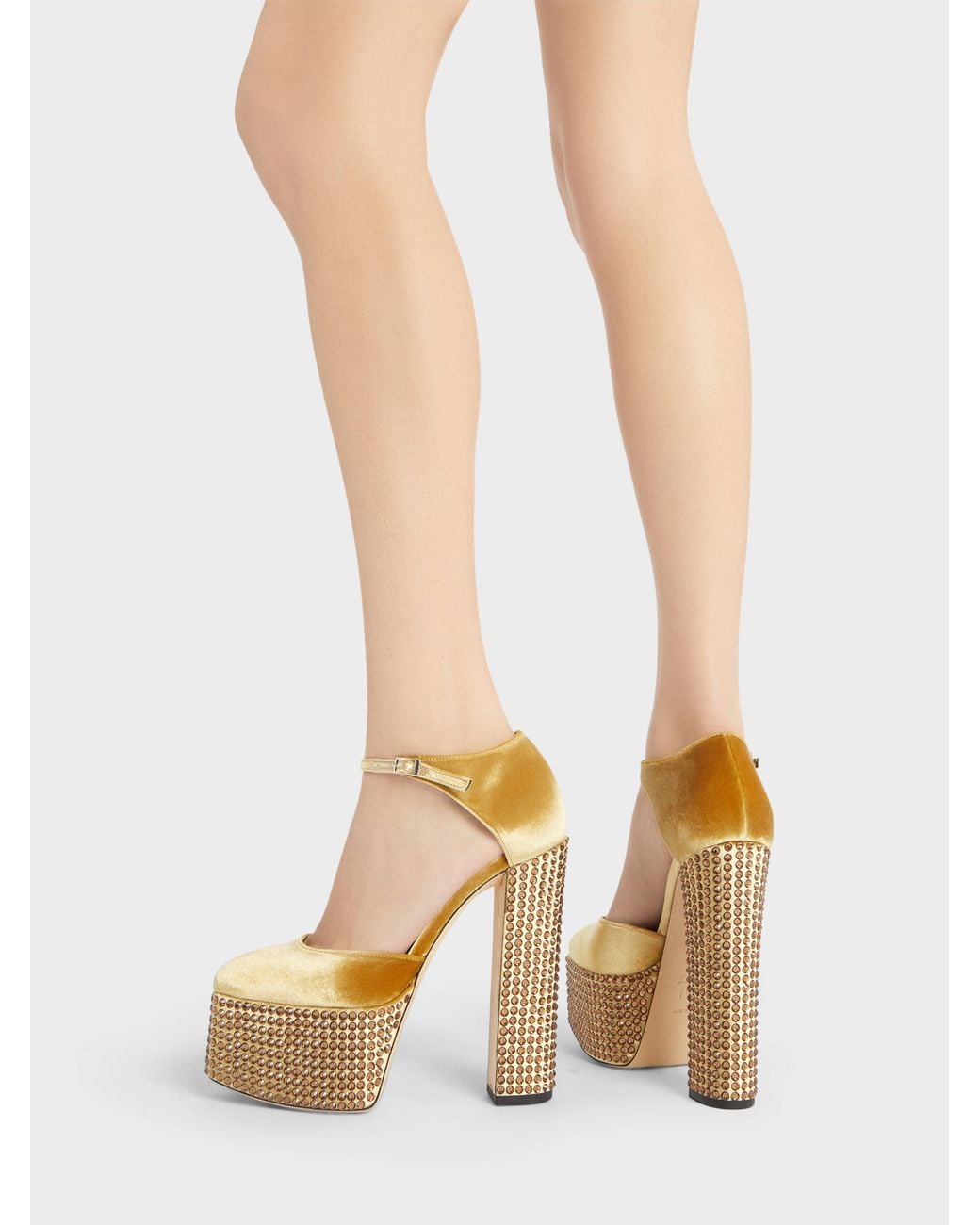 Giuseppe Zanotti Metallic Bebe Strass Pump D'Orsay 150