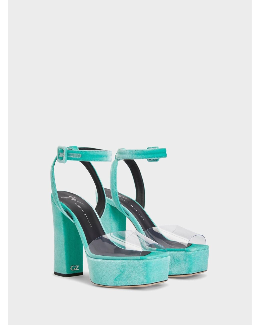 Giuseppe Zanotti Blue New Betty Plexi Sandal 120
