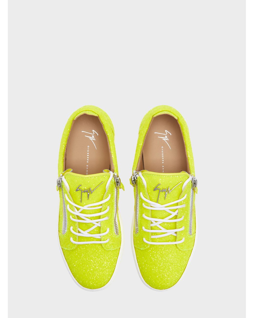 Giuseppe Zanotti Yellow Gail Glitter Sneakers