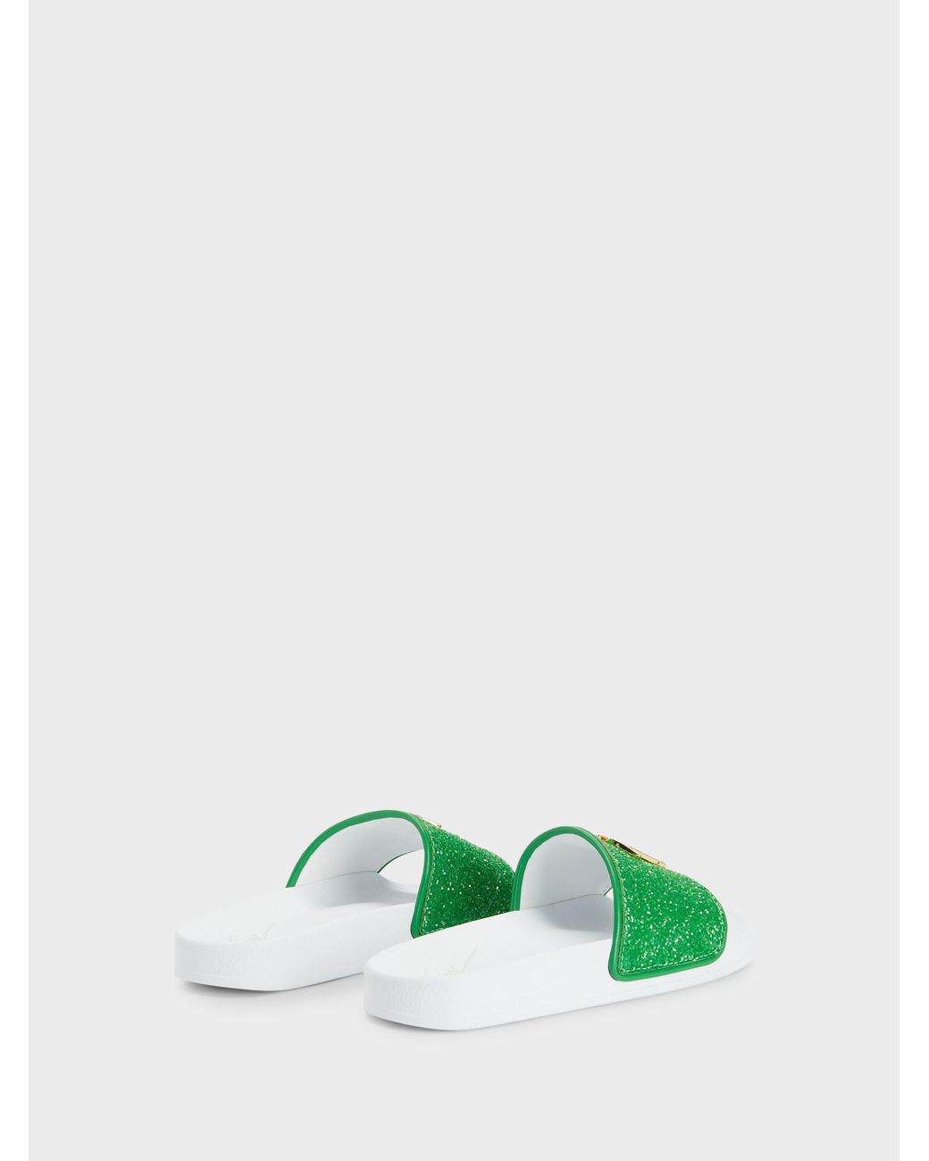 Giuseppe Zanotti Green Brett Glitter Slides