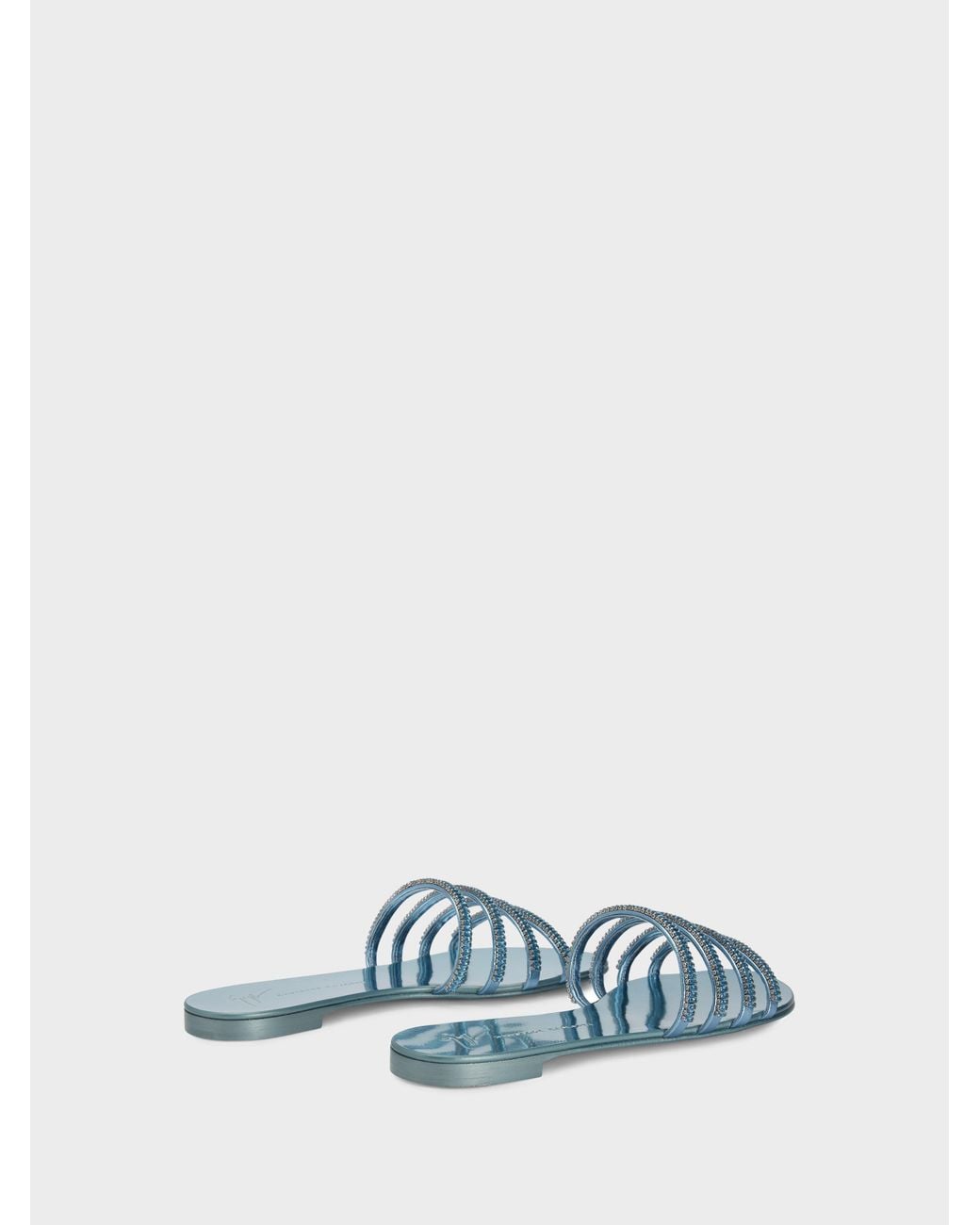 Giuseppe Zanotti White Iride Crystal Flat Sandal