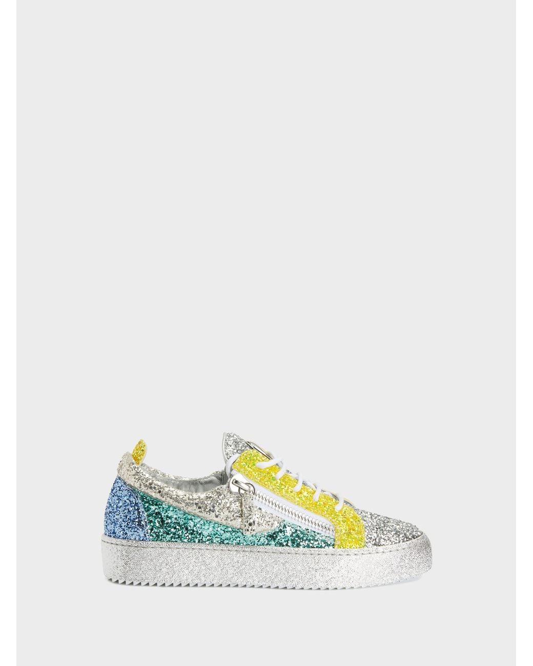 Giuseppe Zanotti Yellow Gail Glitter Low Top