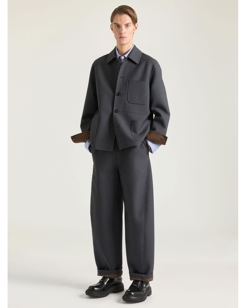 Givenchy Blue Couture Seam Pants for men