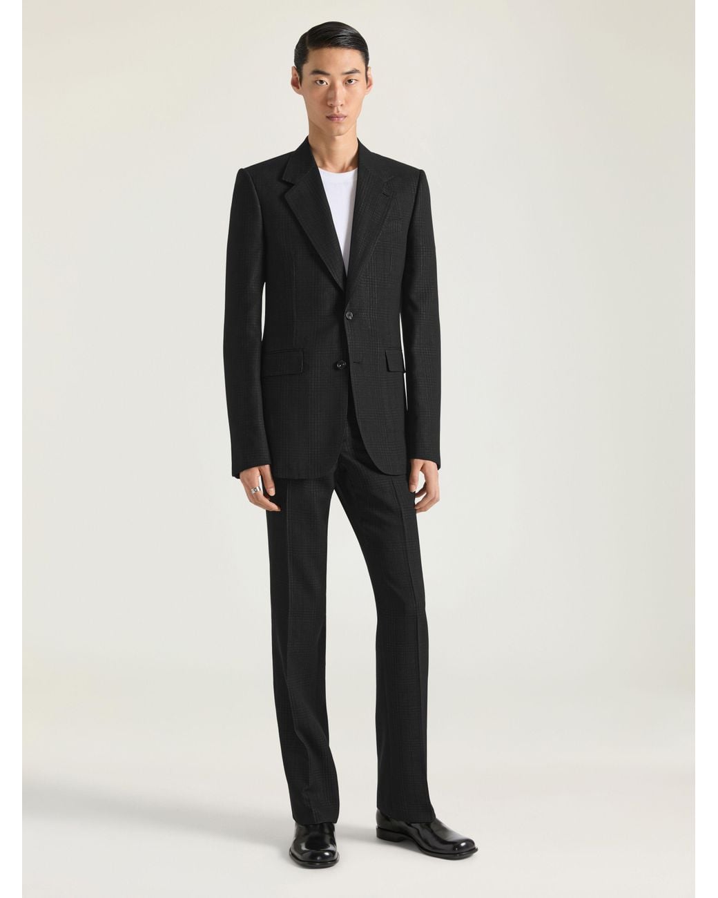 Givenchy Black Single-Breasted Fitted Checked Jacket for men