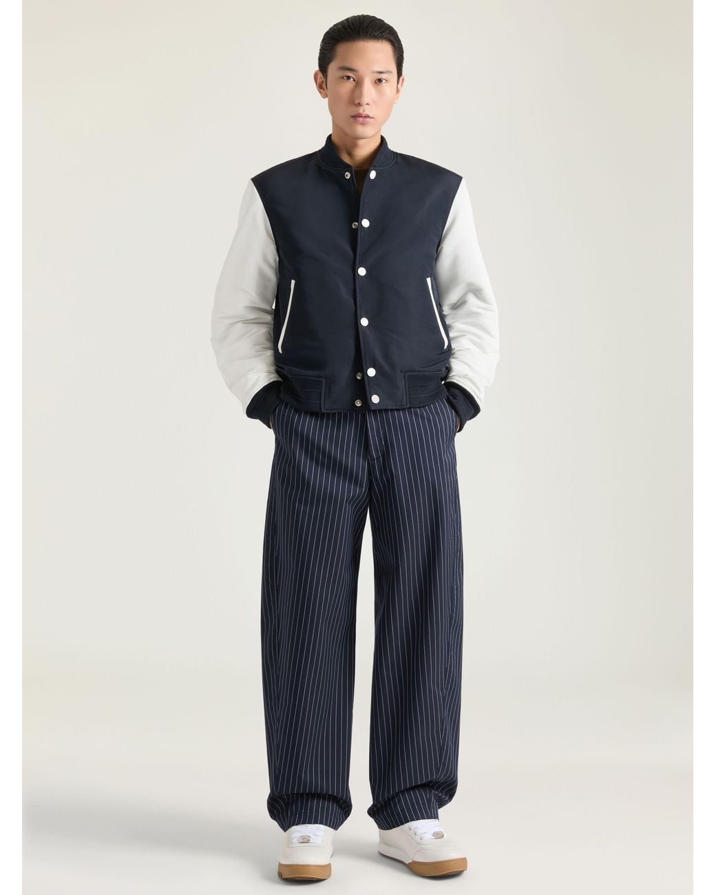 Givenchy Blue Couture Seam Striped Pants for men