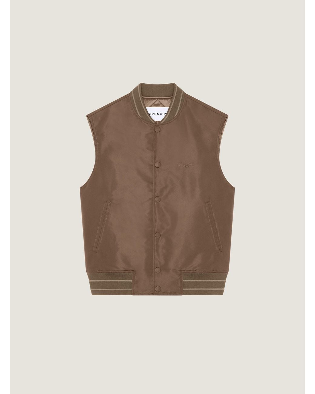 Givenchy Natural Sleeveless Blouson With Paris Embroidery for men