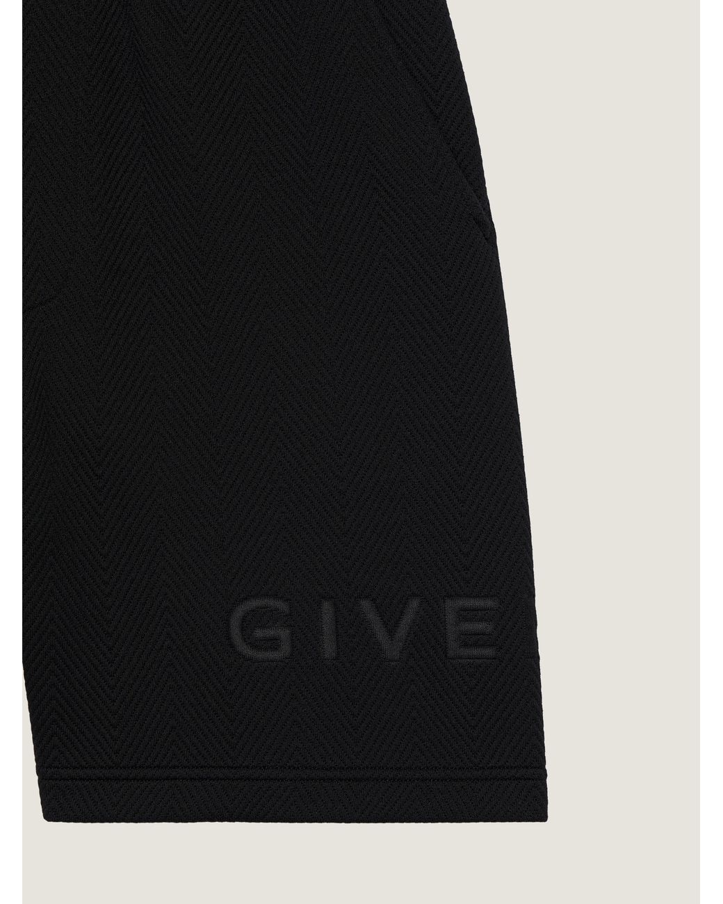 Givenchy Black Herringbone Bermuda Shorts With Jacquard for men
