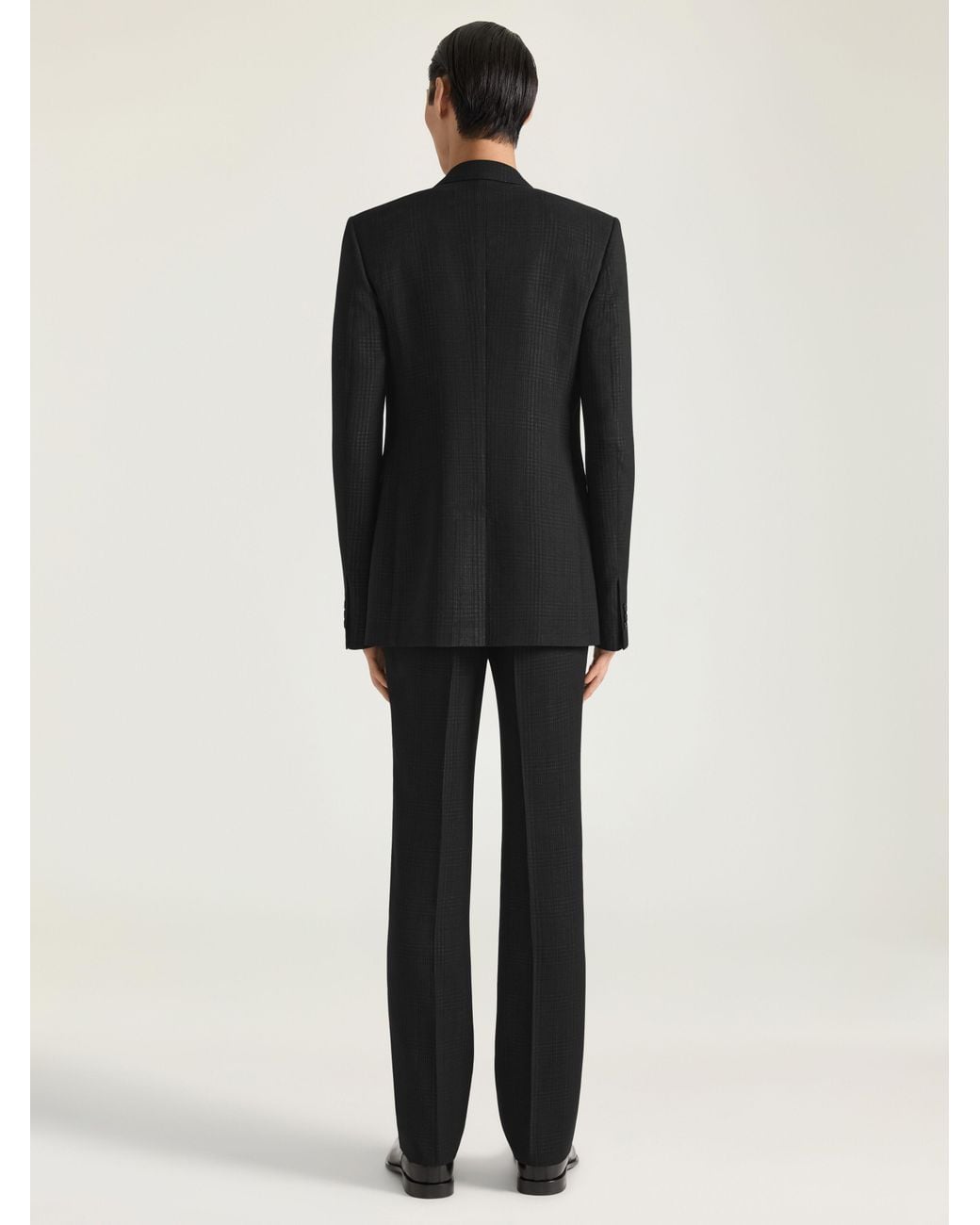 Givenchy Black Single-Breasted Fitted Checked Jacket for men