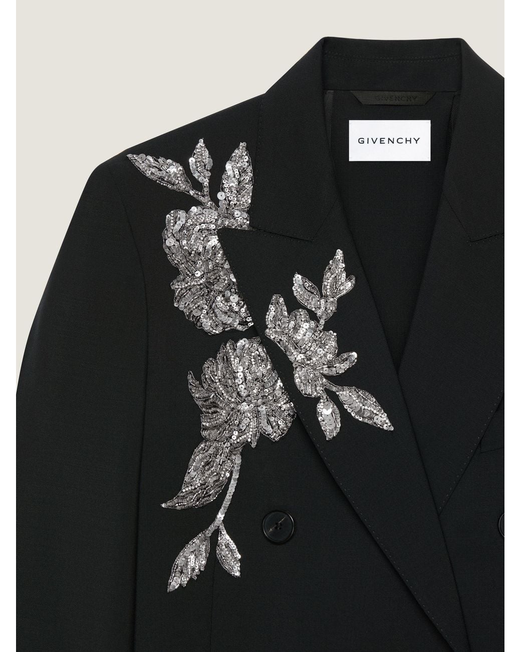 Givenchy Black Double-Breasted Slashed Jacket