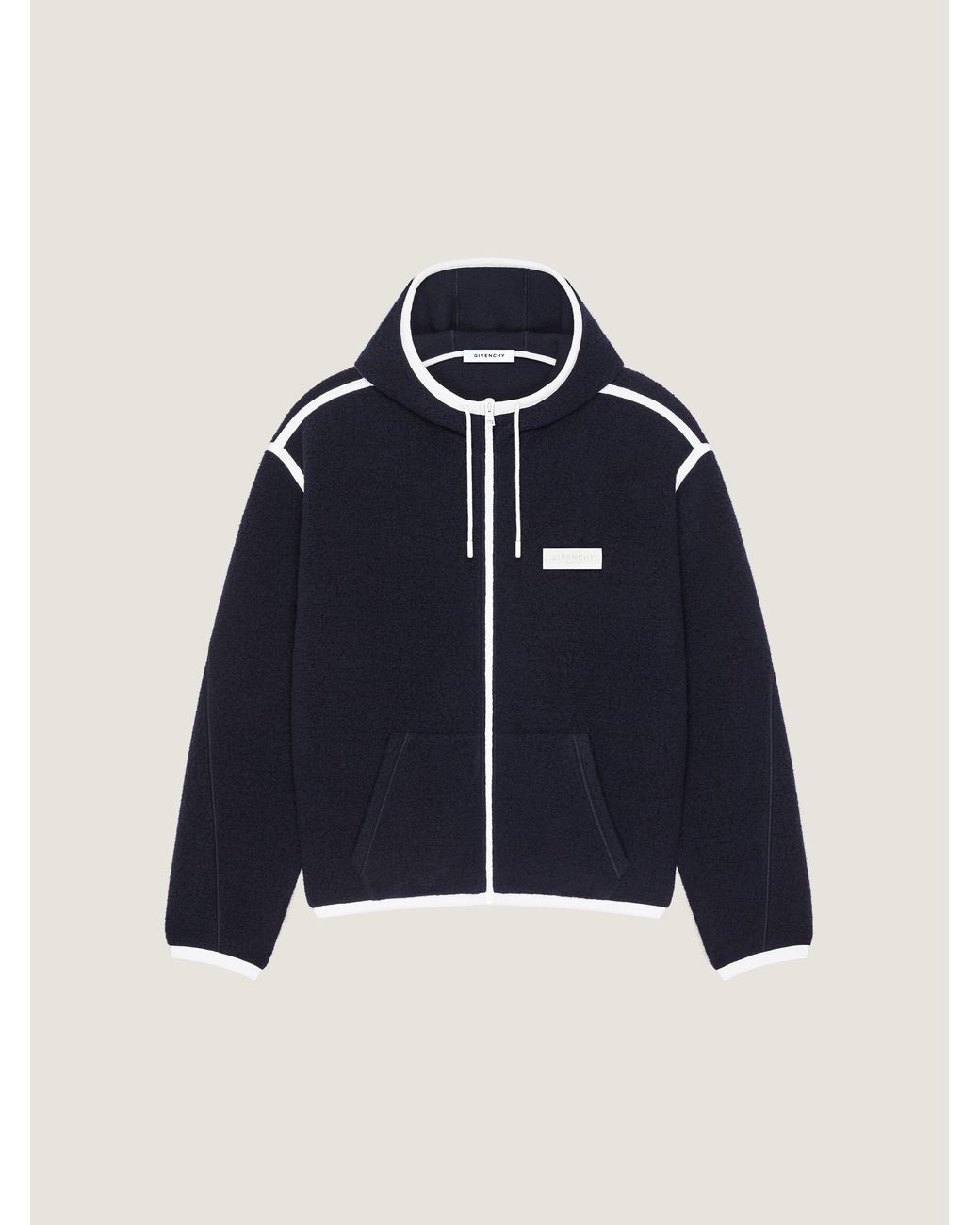 Givenchy Blue Fleece Jacket With Gros Grain Detail for men
