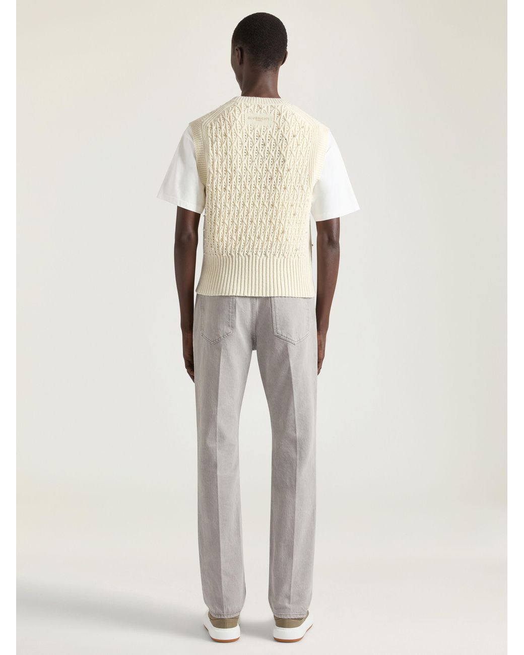 Givenchy Gray Straight Fit Jeans With Folded Effect for men