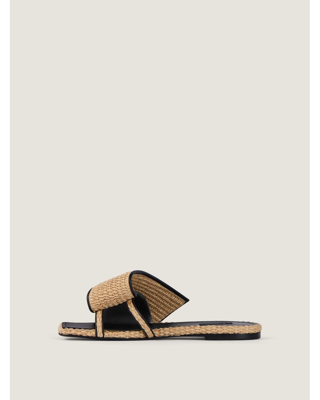 Mules plates Sliced Square effet raphia Givenchy en coloris Natural