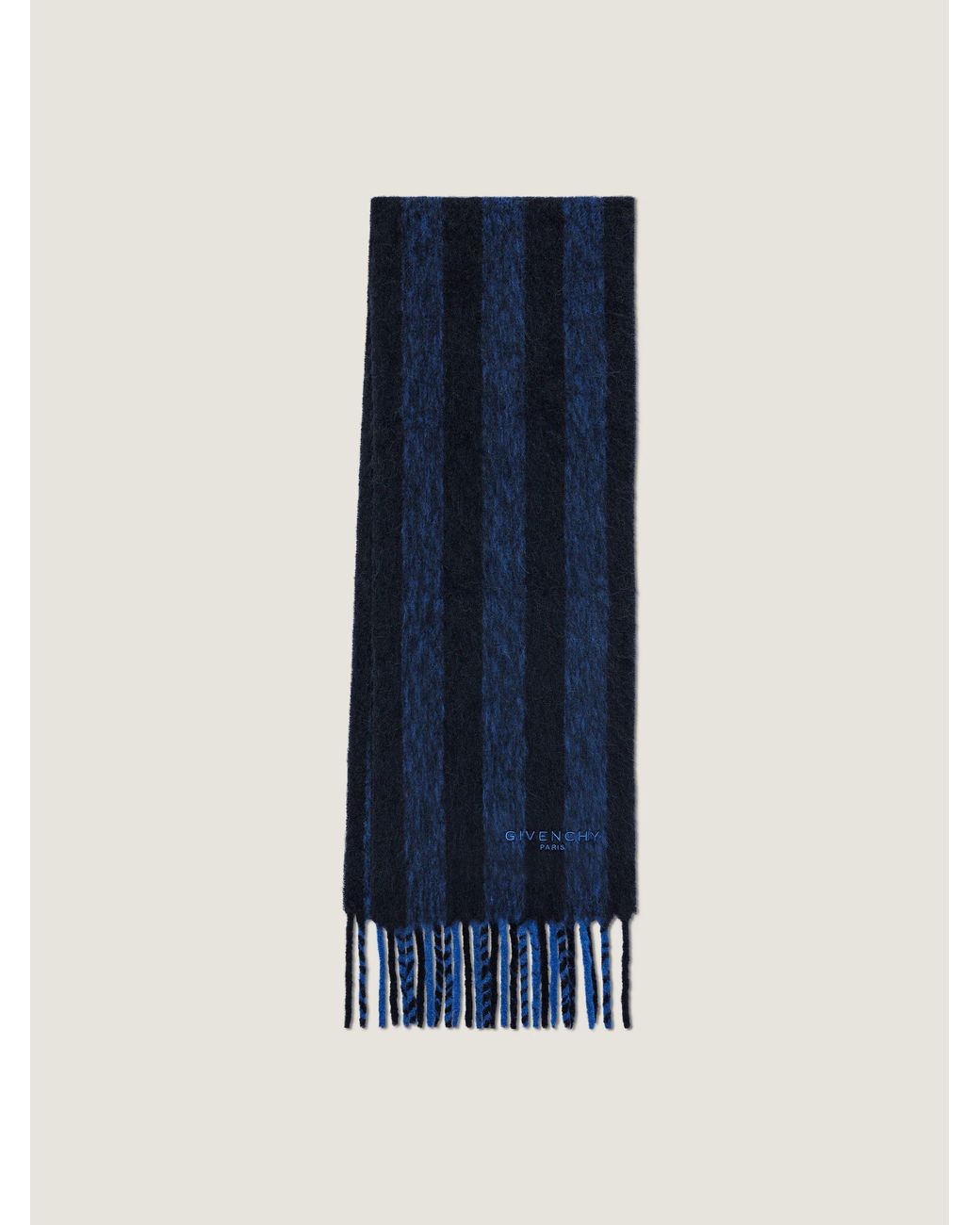 Givenchy Blue Paris Large Striped Scarf for men