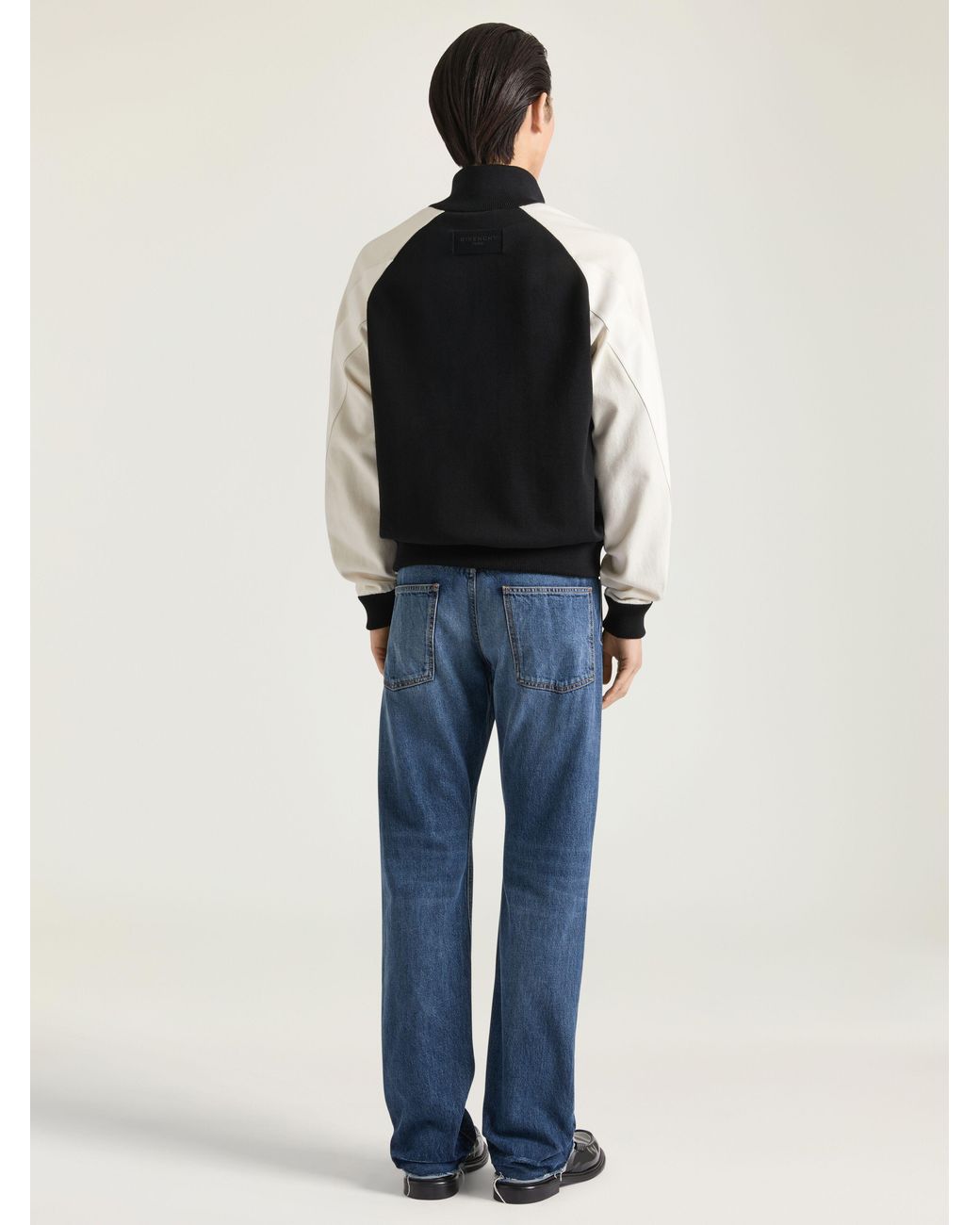 Givenchy Black Bi-Material Blouson With Paris Embroidery for men
