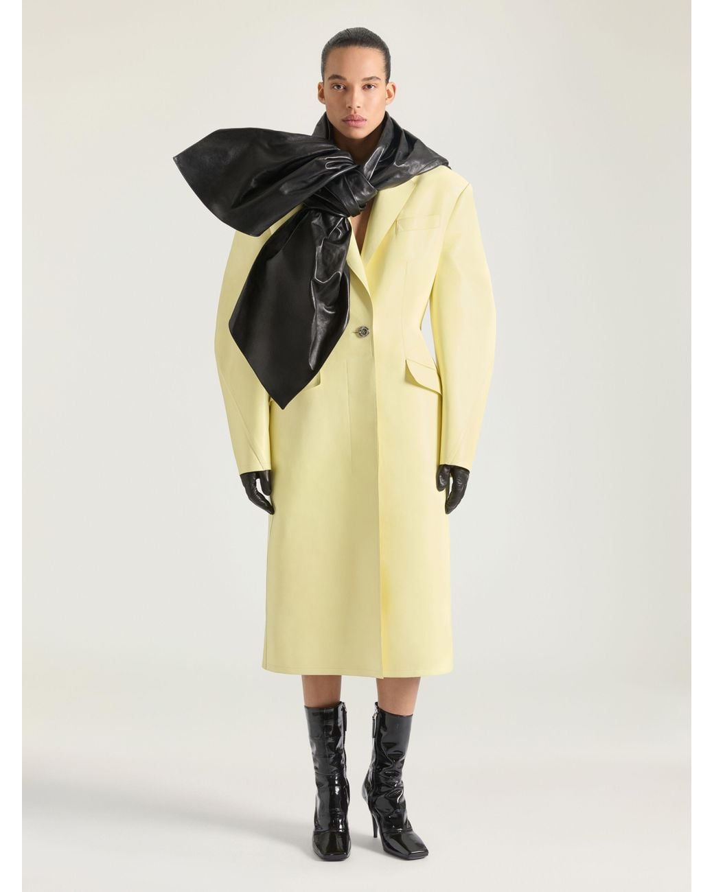 Givenchy Yellow Cocoon Fitted Coat
