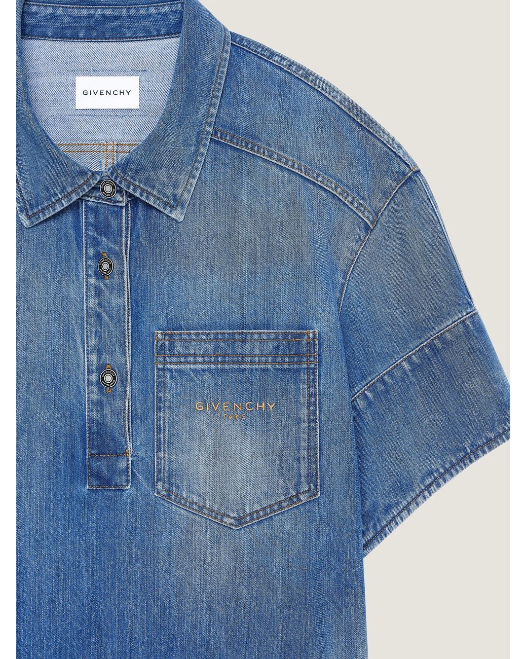 Givenchy Blue Short Cocoon Shirt Dress
