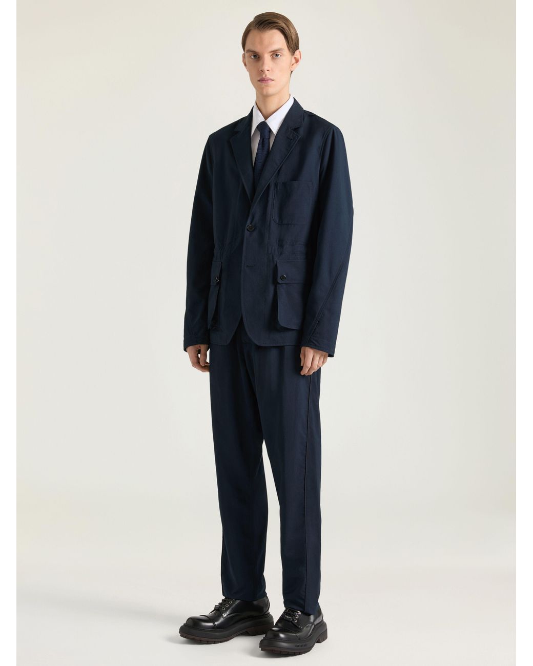 Givenchy Blue Deconstructed Jacket With Paris Embroidery for men