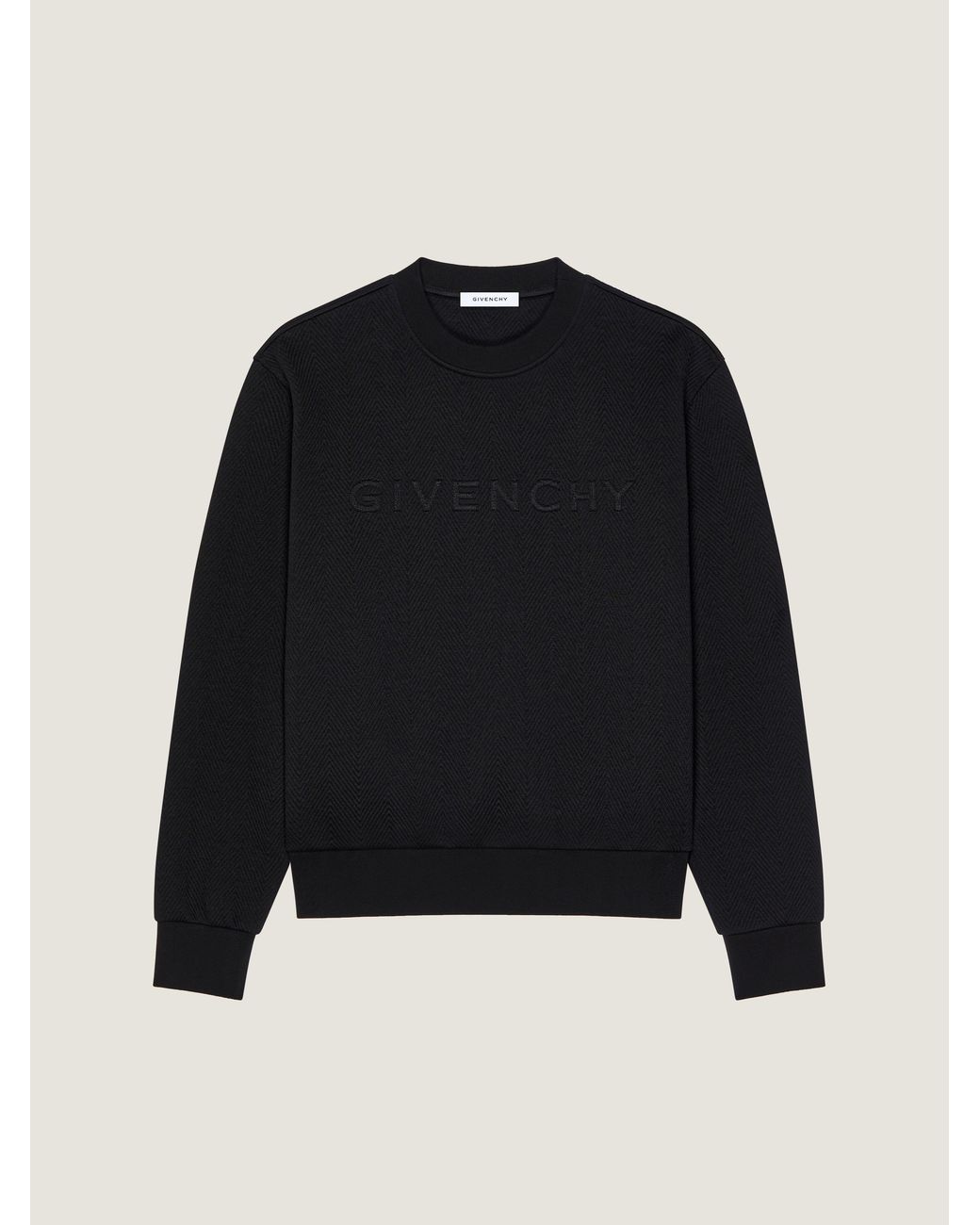 Givenchy Blue Herringbone Knit Sweatshirt With Jacquard for men
