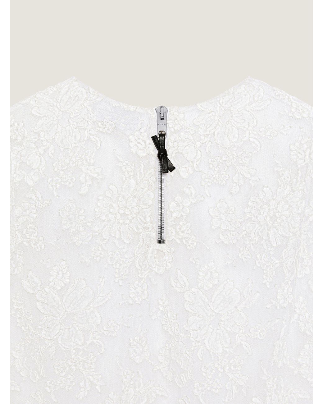 Givenchy Natural Mini Dress In Floral Lace With Cape