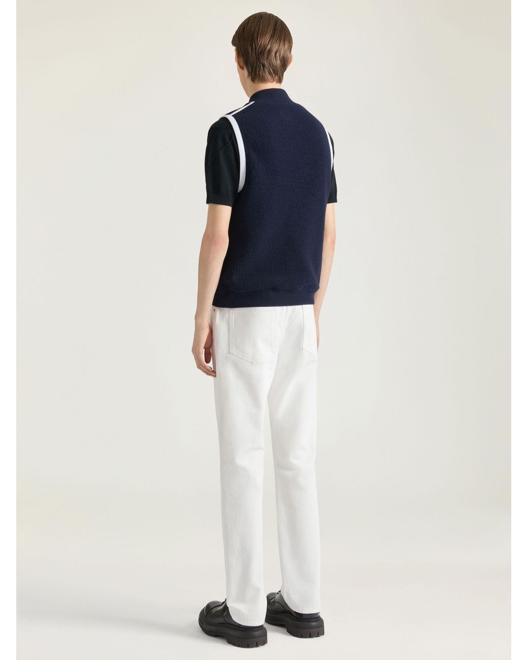 Givenchy Blue Sleeveless Fleece Jacket With Gros Grain Detail for men