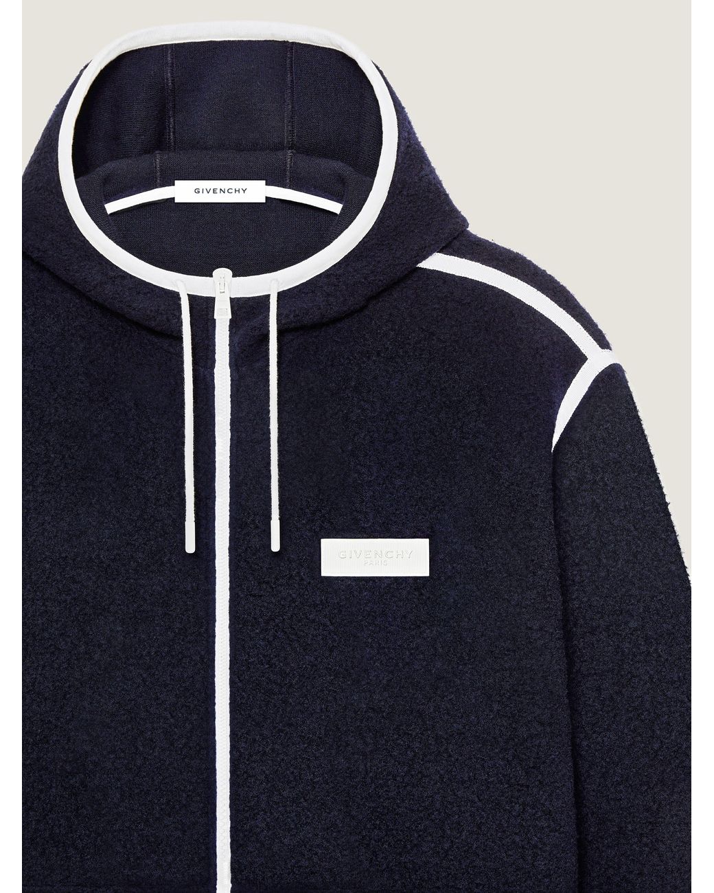 Givenchy Blue Fleece Jacket With Gros Grain Detail for men
