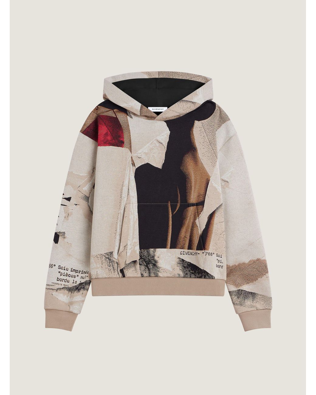Givenchy Multicolor Couture Seam Hoodie With Ripped Papers Jacquard for men